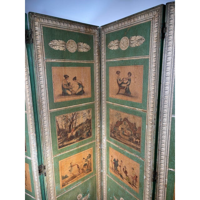 Directoire Arte Povera Style Screen in the style of Carle Vernet For Sale - Image 9 of 11