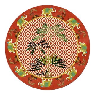 Italian Red Placemat With Elephants For Sale