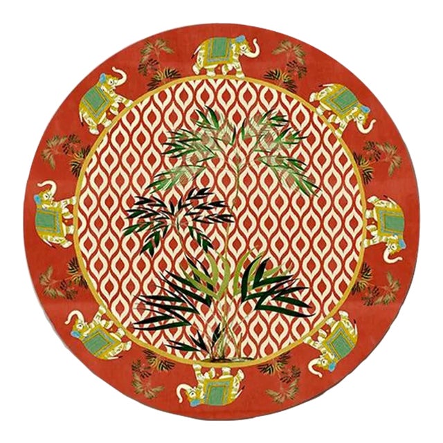 Italian Red Placemat With Elephants For Sale