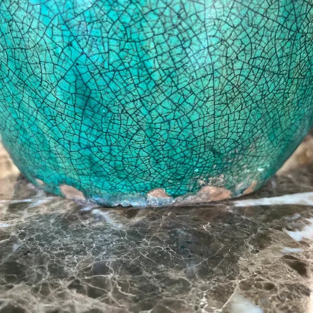 Traditional 1970s Italian Green Ceramic Vase For Sale - Image 3 of 12