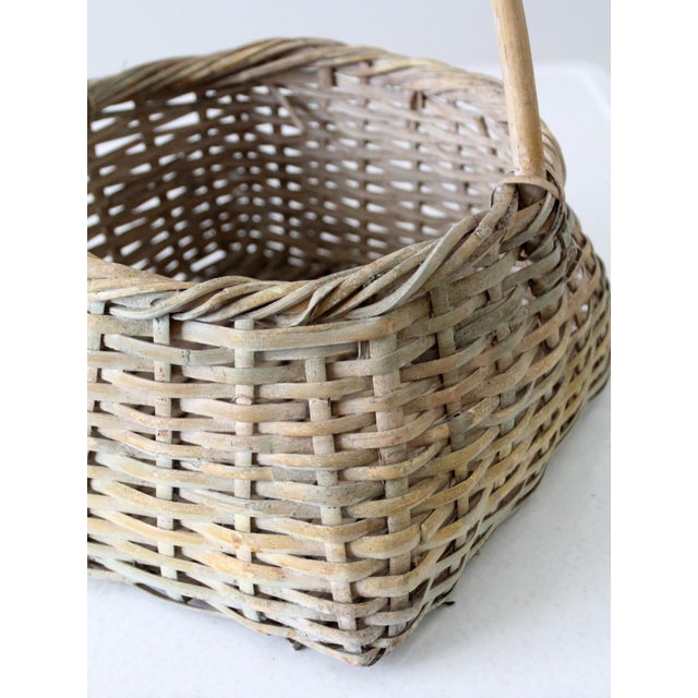 Vintage Handwoven Cottage Basket For Sale - Image 11 of 12