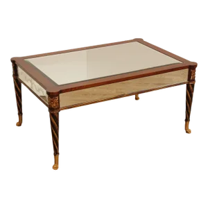 EJ. Victor Regency Style Mahogany Partial Gilt Mirrored Coffee Table