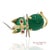 Contemporary Mid 20th Century 18k 750 Solid Yellow Gold Natural Ruby Eyes & Green Gemstones Cat Pin Brooch For Sale - Image 3 of 12