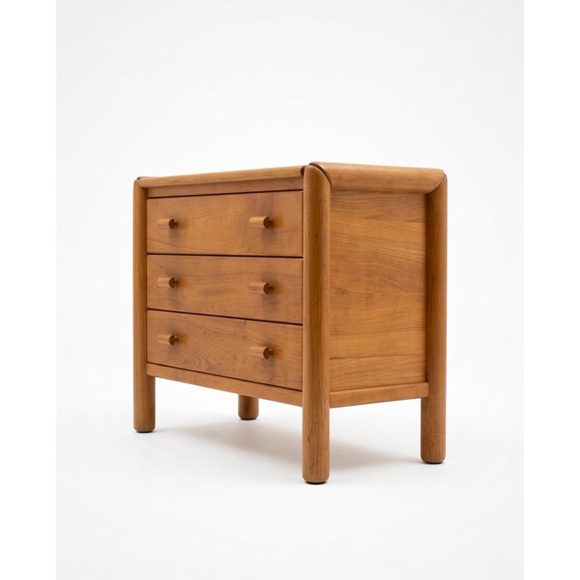 Brutalist Chest of Drawers in Elm from Chauvin Workshop, 1960 For Sale - Image 3 of 7