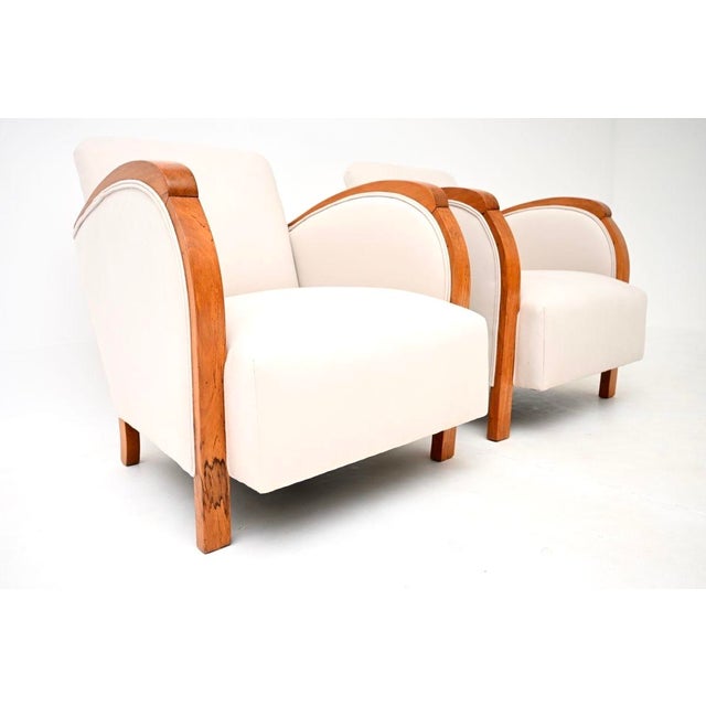 Brown Swedish Art Deco Lounge Chairs in Walnut, 1930, Set of 2 For Sale - Image 8 of 9