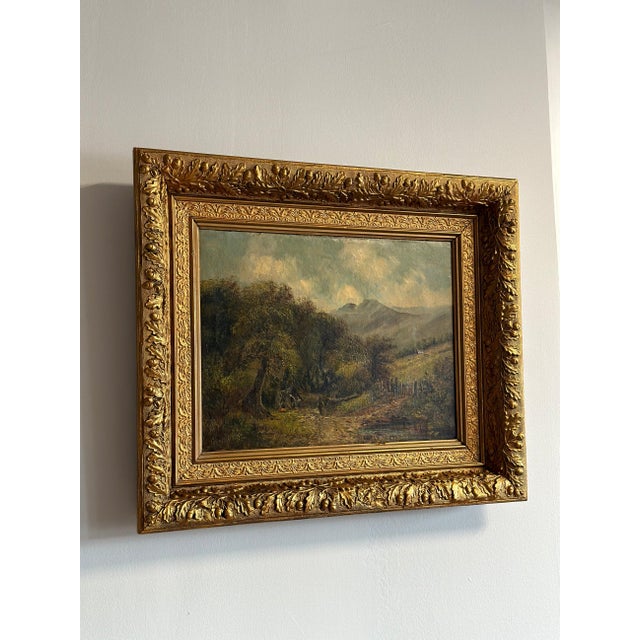 An incredible original oil painting by George Augustus Williams (1814-1901). This detailed piece depicts a rural scene...