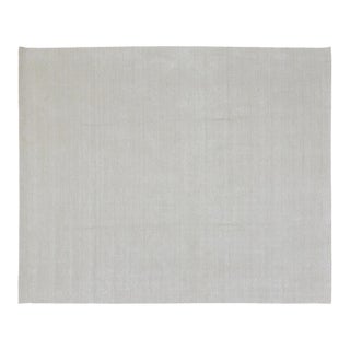 Contemporary Indian Modern Hand Loom Wool & Bamboo Rug, 10X14 For Sale