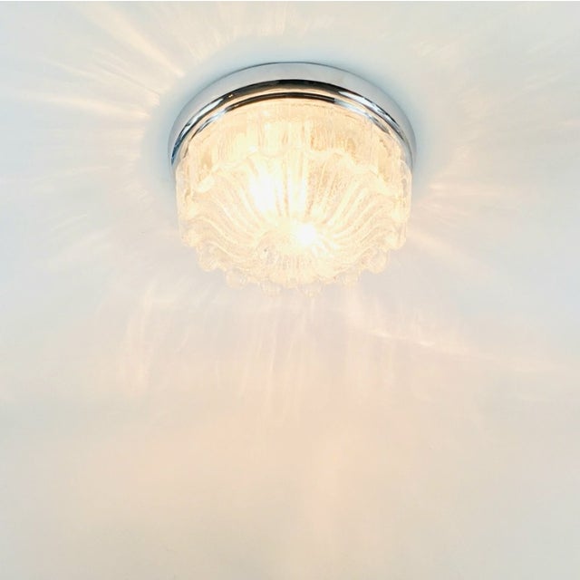 Mid-Century Modern Large Mid-Century Flower-Shaped Glass Flush Mount from Limburg, Germany, 1970s For Sale - Image 3 of 9