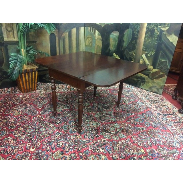 Wood Antique Drop Leaf Table, Walnut Table For Sale - Image 7 of 10
