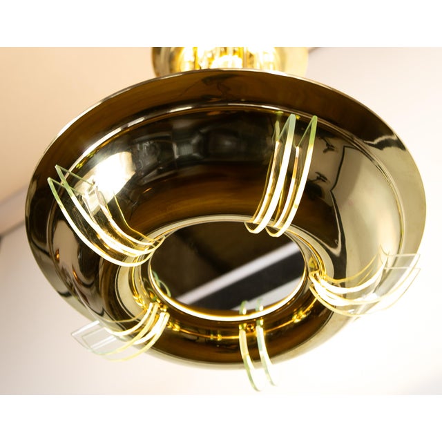 Art Deco Modernist Ceiling Lamp with Glass Rods, France, 1930 For Sale - Image 4 of 12