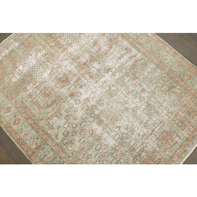Early 20th Century Antique Zabihi Collection Worn Persian Small Square Rug For Sale - Image 5 of 8