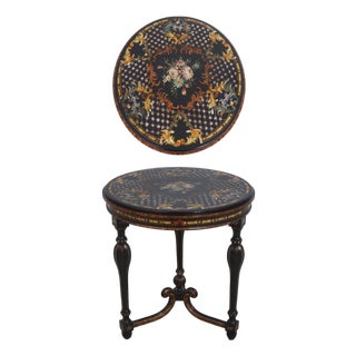 Maitland Smith Round Paint Decorated Chinoiserie Table For Sale