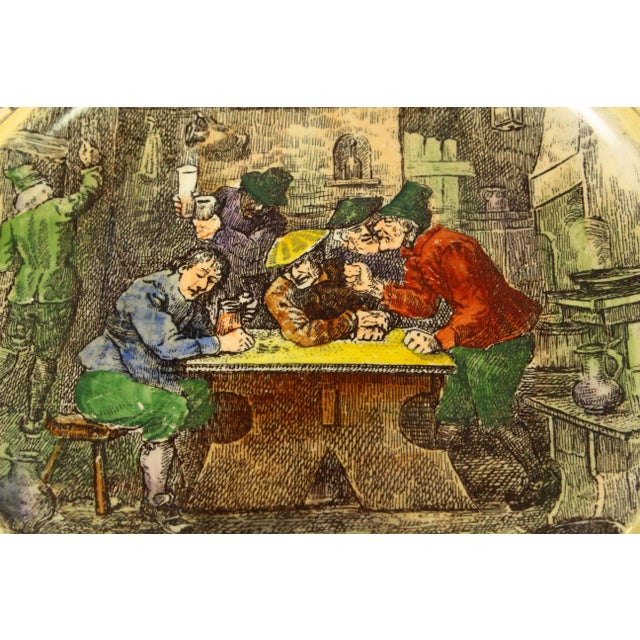 1900 - 1909 1900s Royal Doulton Underplate Trivet Sketches From Teniers Tavern Scene For Sale - Image 5 of 10