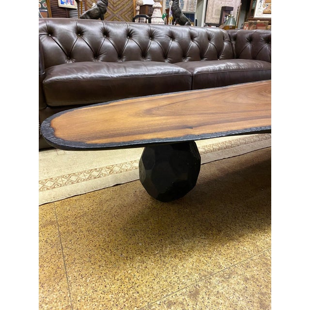 Organic & Natural Wood Long Coffee Table For Sale - Image 11 of 13
