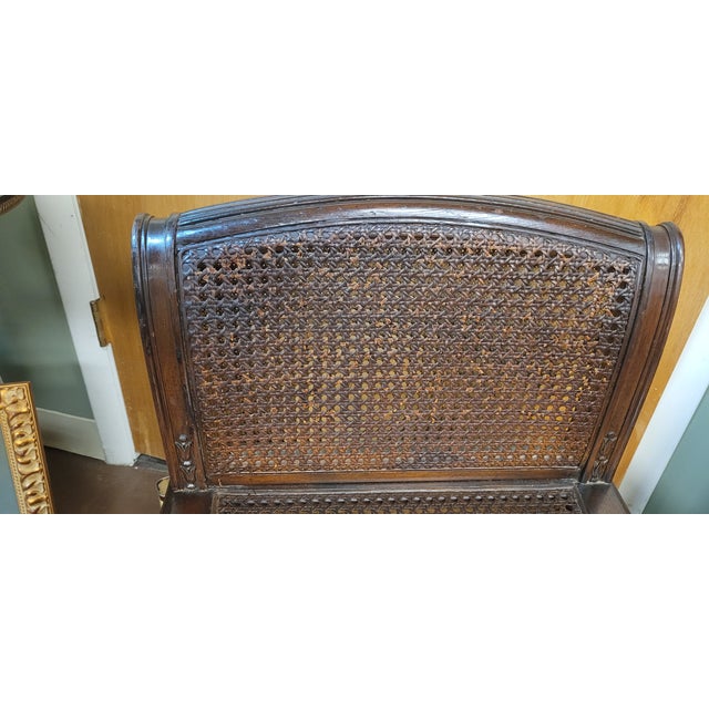Brown Antique Georgian Style Cane Window Bench For Sale - Image 8 of 13