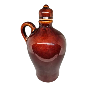 Vintage Pottery Decanter / Jug Brown Glaze Lador Switzerland Jug