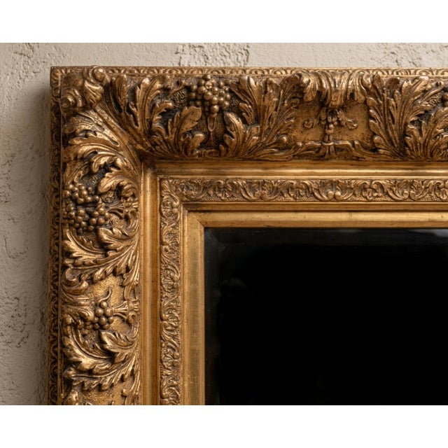 Baroque Late 20th Century Monumental 12-Foot French Baroque Style Giltwood Floor Mirror For Sale - Image 3 of 3