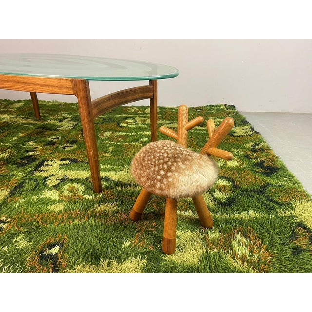 Mid-Century Oval Coffee Table in Teakwood & Etched Glass from Ib Kofod-Larsen, Denmark, 1960s For Sale - Image 11 of 14