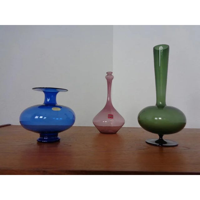 Blown Vases by Thuringian Glaskunst Lauscha, 1960, Set of 3 For Sale - Image 16 of 16