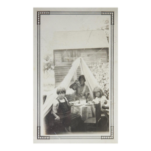 Early 20th Century Childrens Tea Party Snapshot Photograph