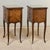 Early 20th Century Pair of French Marble Top Marquetry Side Tables ~ Nightstands For Sale - Image 5 of 18