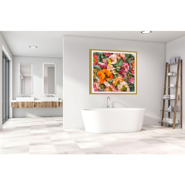 Contemporary Scattered Pastel Color Poppies For Sale - Image 3 of 6