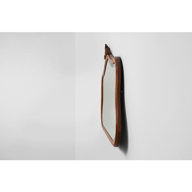 1950s Belgian Louis XV Style Carved Oak Mirror, 1950s For Sale - Image 5 of 11