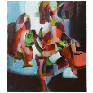 Vintage George Coggeshall Signed Abstract Colorful Painting Mid Century Modern