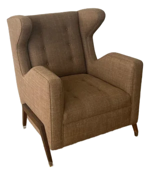 Custom Made Mid-Century Modern Style Wingback Lounge Chair