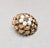 Napier Vintage 1960s Signed Napier Round Goldtone White Beaded Brooch For Sale - Image 4 of 7