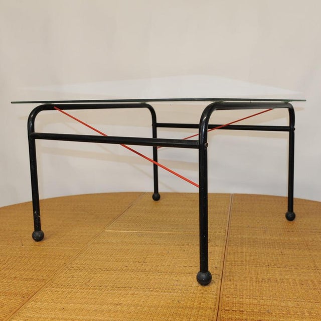 Vintage Scandinavian Glass and Metal Coffee Table by Johan Huldt, 1980s For Sale - Image 8 of 10