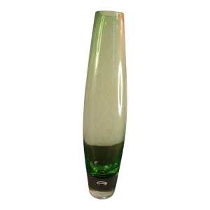 Green Hand Blown Art Glass Decorative Vase