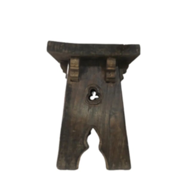 Spanish Brutalist Oak Stool For Sale - Image 10 of 11