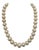 34 Round White Fresh Water Pearls Strand Necklace Set in Silver Clasp, 16 Inch For Sale