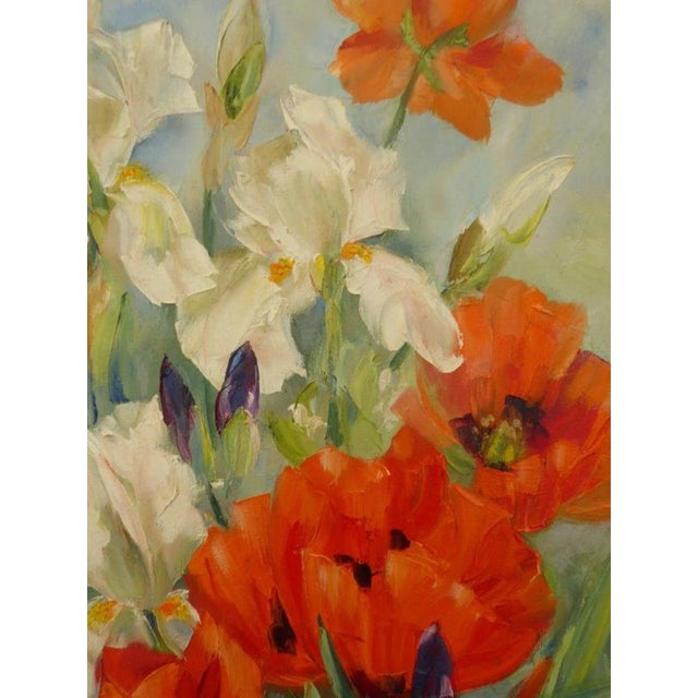 Elizabeth Davies, Still Life with Flowers, 1980, Oil on Canvas For Sale - Image 13 of 17