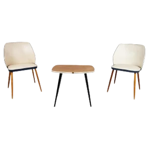 Vintage Belgian Armchairs with Table, 1960s, Set of 3