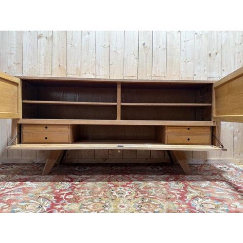 Beige Oak Sideboard with Splayed Legs, 1950s For Sale - Image 8 of 12