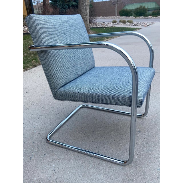 Thonet Late 20th Century Thonet Tubular Chrome Brno Chairs by Mies Van Der Rohe For Sale - Image 4 of 13
