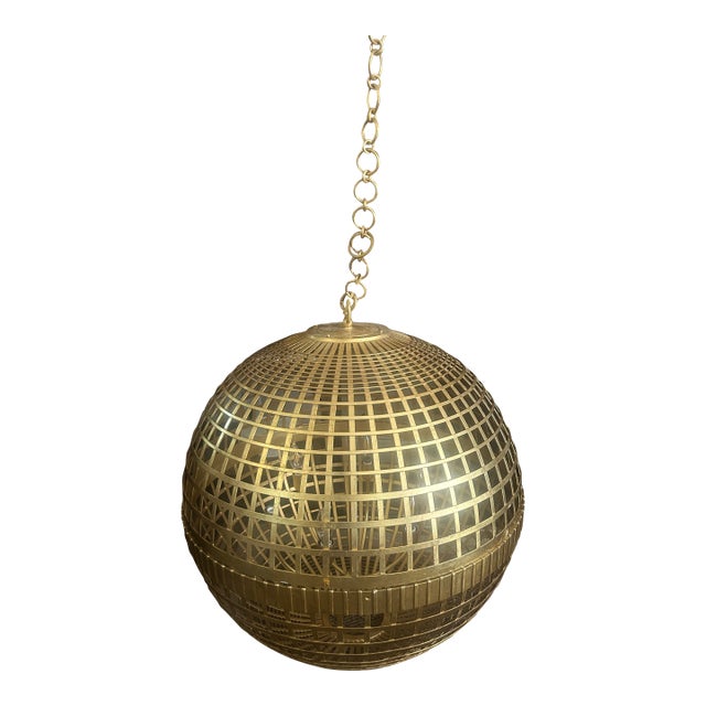 Aerin Mill Large Globe Lantern in Gild Ceiling For Sale