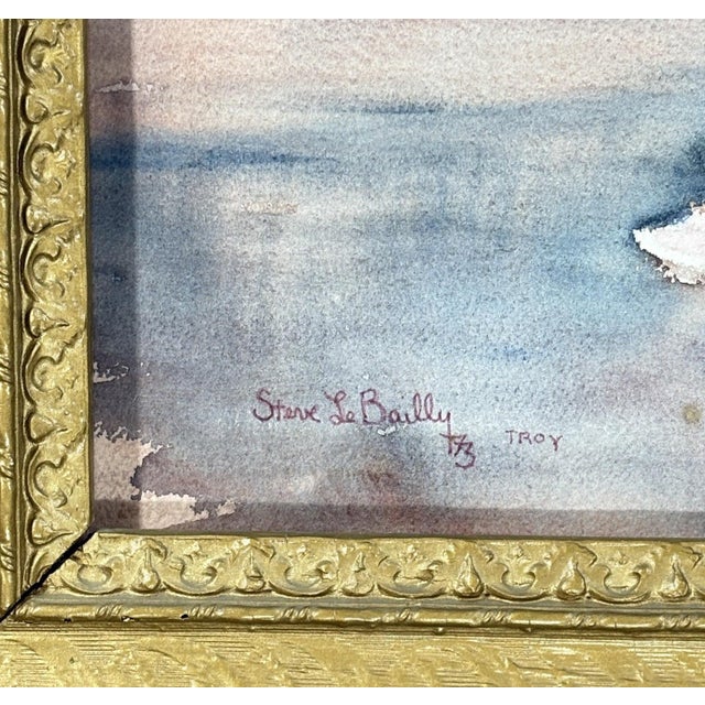 Original Steve LeBailly Signed Watercolor Portrait After Whistler Adeline Grand Ornate Gilt Frame This captivating...