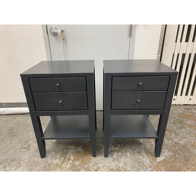 Wood Castle Furniture Maple Charcoal Finish Side Tables , a Pair Chairish