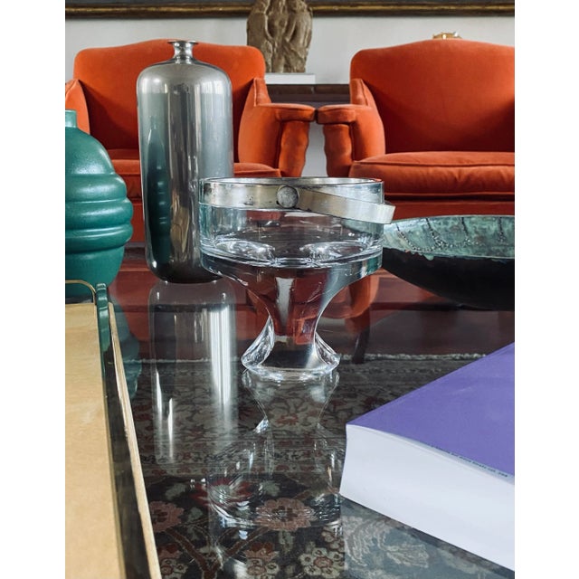 Hollywood Regency Silver-Plated Ice Bucket, Taddei Sestini, Kristal ...