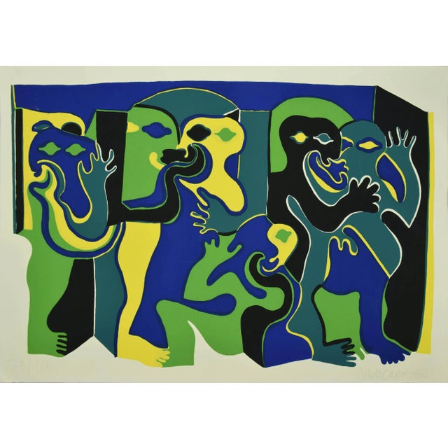 Green Figures is an original colored screen print, realized in 1970 ca. by the German artist Fritz Baumgartner. Hand-...