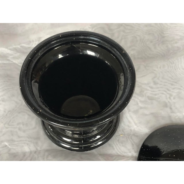 Vintage Black Glass Apothecary Jar With Lid For Sale In New York - Image 6 of 12