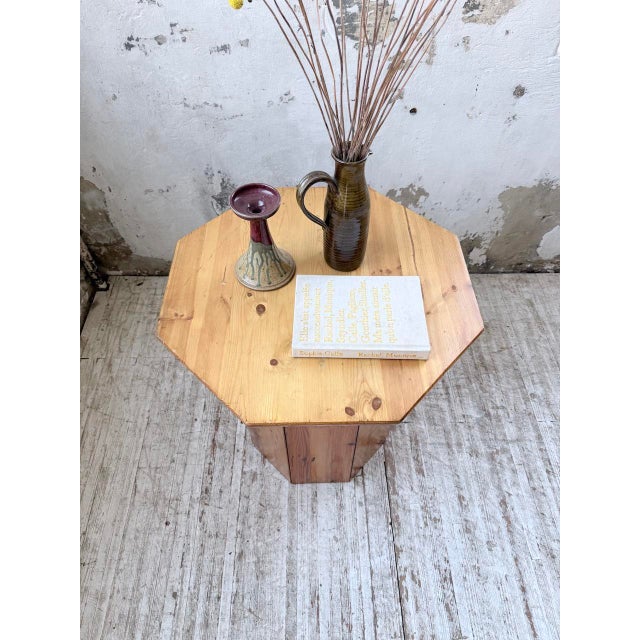 Hexagonal Pine Console Table from Regain, 1970s For Sale - Image 18 of 18