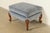Baker Furniture Style French Provincial Louis XV Carved Walnut Velvet Upholstered Lounge Chair and Ottoman | Circa 1960s For Sale - Image 11 of 16