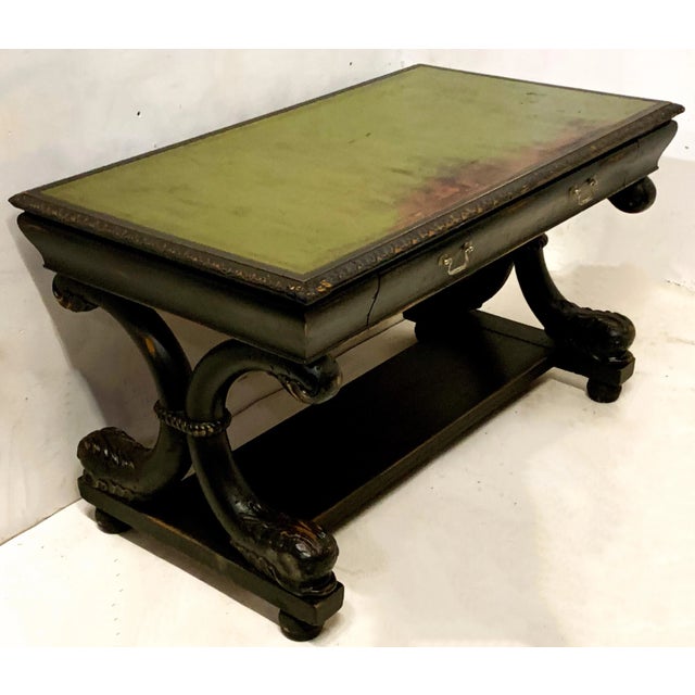 Late 19th Century Antique English Ebonized Carved Desk For Sale - Image 5 of 8