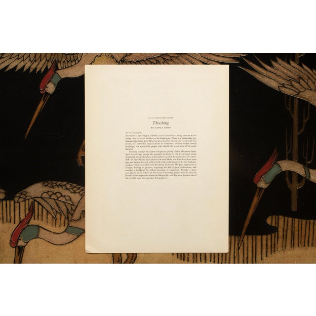 1939 After Adolf Dehn "Threshing", First Edition Period Offset Lithograph For Sale In Dallas - Image 6 of 8