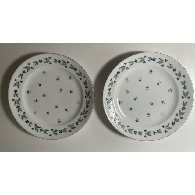 Ceramic Antique 18th Century Plates French Louis XVI Spring Cornflowers- Set of 8 For Sale - Image 7 of 10