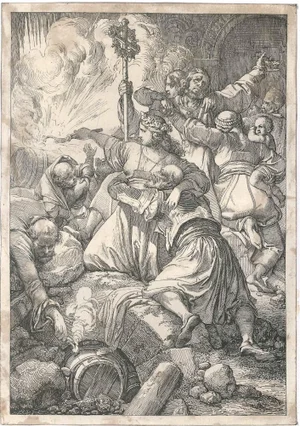 Les Martyrs Chrétiens - Original Woodcut by J. Nepomuk Geier Late 1800